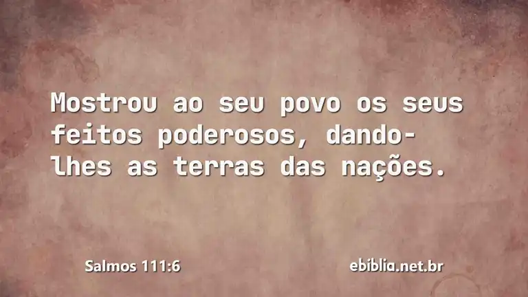 Salmos 111:6